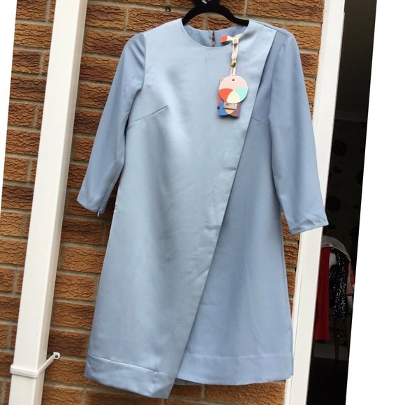 NWT TED BAKER London Maon Front Flap Shift Dress - Picture 2 of 6